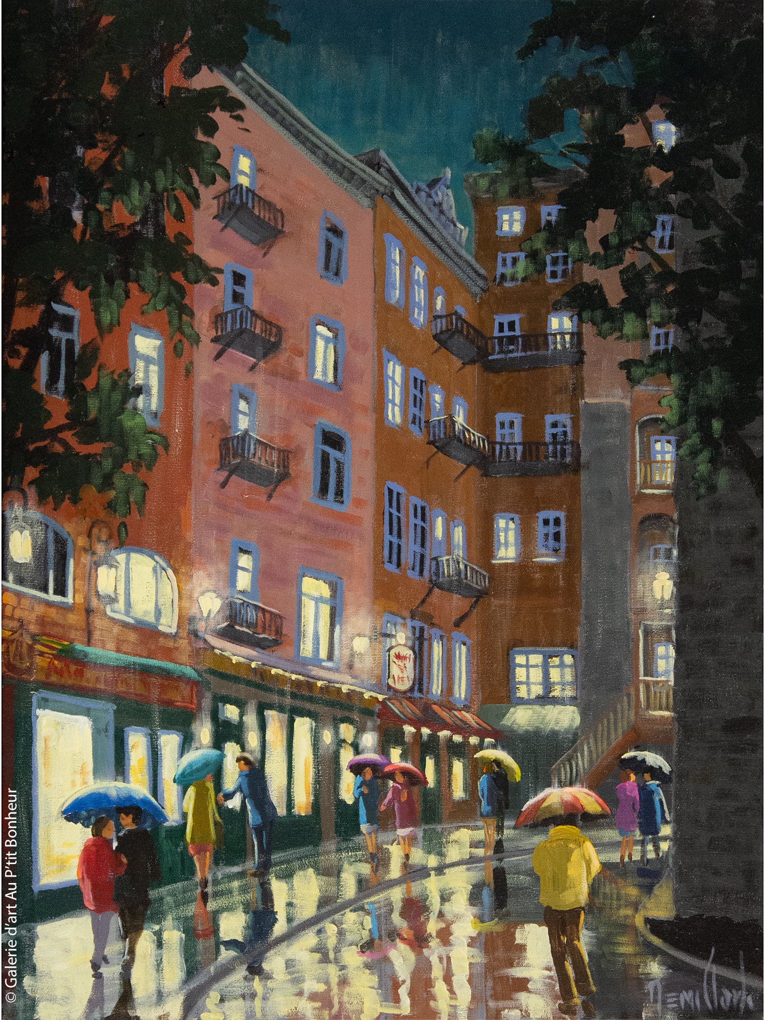 Rémi Clark | Rue Cul-de-Sac sous la pluie, Québec